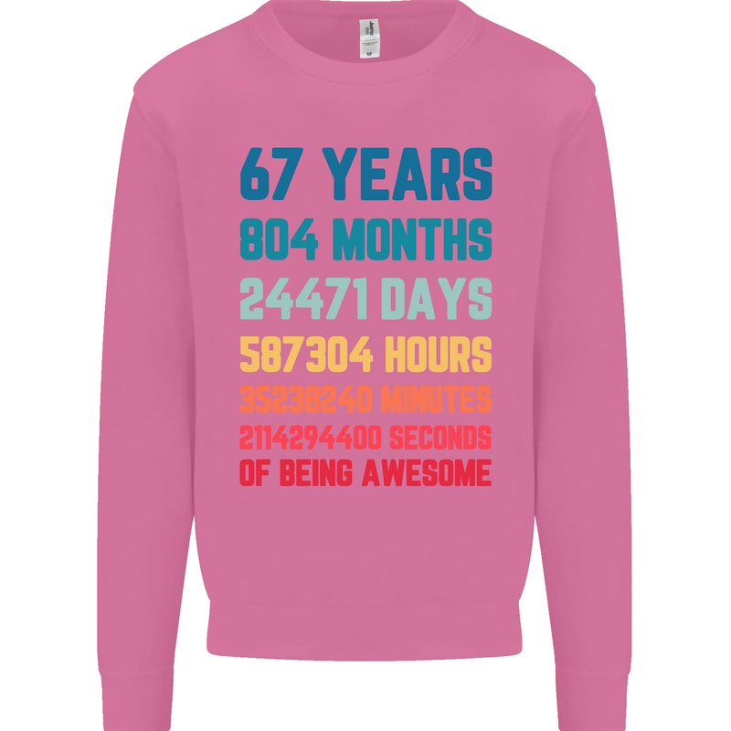 67th Birthday 67 Year Old Mens Sweatshirt Jumper Azalea