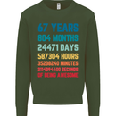 67th Birthday 67 Year Old Mens Sweatshirt Jumper Forest Green