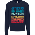 67th Birthday 67 Year Old Mens Sweatshirt Jumper Navy Blue