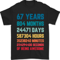 67th Birthday 67 Year Old Mens T-Shirt 100% Cotton Black