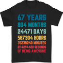67th Birthday 67 Year Old Mens T-Shirt 100% Cotton Black