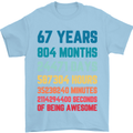 67th Birthday 67 Year Old Mens T-Shirt 100% Cotton Light Blue