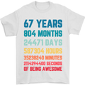 67th Birthday 67 Year Old Mens T-Shirt 100% Cotton White