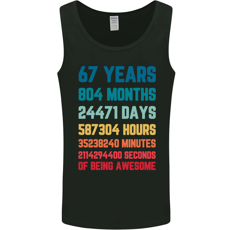 67th Birthday 67 Year Old Mens Vest Tank Top Black