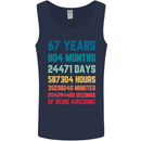67th Birthday 67 Year Old Mens Vest Tank Top Navy Blue