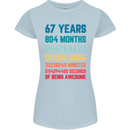 67th Birthday 67 Year Old Womens Petite Cut T-Shirt Light Blue