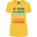 67th Birthday 67 Year Old Womens Wider Cut T-Shirt Yellow