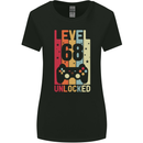 68th Birthday 68 Year Old Level Up Gamming Womens Wider Cut T-Shirt Black
