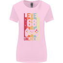 68th Birthday 68 Year Old Level Up Gamming Womens Wider Cut T-Shirt Light Pink