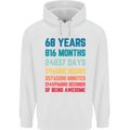 68th Birthday 68 Year Old Mens 80% Cotton Hoodie White