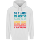 68th Birthday 68 Year Old Mens 80% Cotton Hoodie White