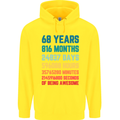 68th Birthday 68 Year Old Mens 80% Cotton Hoodie Yellow