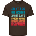 68th Birthday 68 Year Old Mens Cotton T-Shirt Tee Top Dark Chocolate
