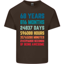 68th Birthday 68 Year Old Mens Cotton T-Shirt Tee Top Dark Chocolate