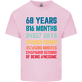 68th Birthday 68 Year Old Mens Cotton T-Shirt Tee Top Light Pink