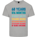 68th Birthday 68 Year Old Mens Cotton T-Shirt Tee Top Sports Grey