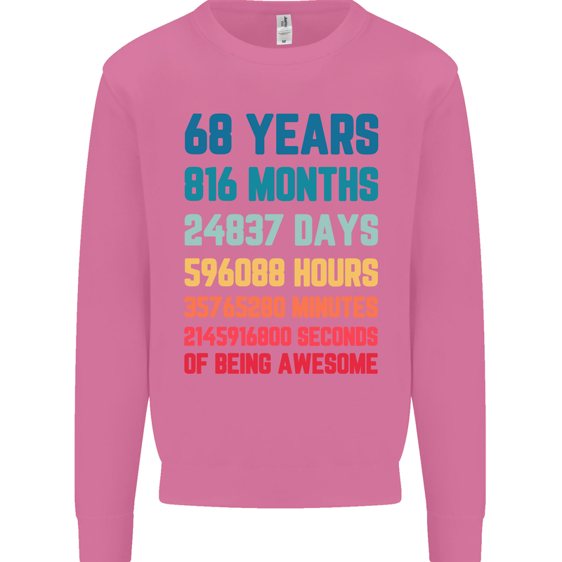 68th Birthday 68 Year Old Mens Sweatshirt Jumper Azalea