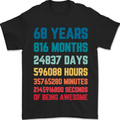 68th Birthday 68 Year Old Mens T-Shirt 100% Cotton Black