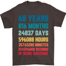 68th Birthday 68 Year Old Mens T-Shirt 100% Cotton Dark Chocolate