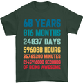 68th Birthday 68 Year Old Mens T-Shirt 100% Cotton Forest Green