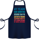 69th Birthday 69 Year Old Cotton Apron 100% Organic Navy Blue