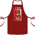 69th Birthday 69 Year Old Level Up Gamming Cotton Apron 100% Organic Maroon