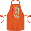 69th Birthday 69 Year Old Level Up Gamming Cotton Apron 100% Organic Orange