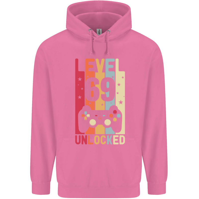 69th Birthday 69 Year Old Level Up Gamming Mens 80% Cotton Hoodie Azelea