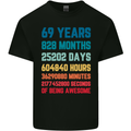 69th Birthday 69 Year Old Mens Cotton T-Shirt Tee Top Black