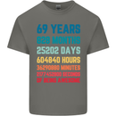 69th Birthday 69 Year Old Mens Cotton T-Shirt Tee Top Charcoal