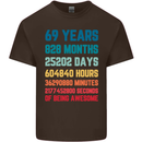 69th Birthday 69 Year Old Mens Cotton T-Shirt Tee Top Dark Chocolate