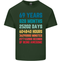 69th Birthday 69 Year Old Mens Cotton T-Shirt Tee Top Forest Green