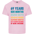 69th Birthday 69 Year Old Mens Cotton T-Shirt Tee Top Light Pink