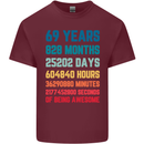 69th Birthday 69 Year Old Mens Cotton T-Shirt Tee Top Maroon