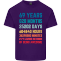 69th Birthday 69 Year Old Mens Cotton T-Shirt Tee Top Purple