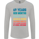 69th Birthday 69 Year Old Mens Long Sleeve T-Shirt Sports Grey