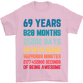 69th Birthday 69 Year Old Mens T-Shirt 100% Cotton Light Pink