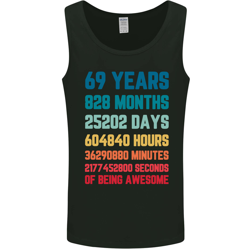 69th Birthday 69 Year Old Mens Vest Tank Top Black