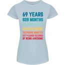 69th Birthday 69 Year Old Womens Petite Cut T-Shirt Light Blue