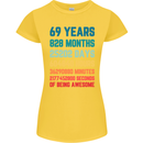 69th Birthday 69 Year Old Womens Petite Cut T-Shirt Yellow