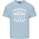 6 Year Wedding Anniversary 6th Funny Wife Mens Cotton T-Shirt Tee Top Light Blue