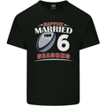 6 Year Wedding Anniversary 6th Rugby Mens Cotton T-Shirt Tee Top Black