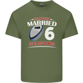 6 Year Wedding Anniversary 6th Rugby Mens Cotton T-Shirt Tee Top Military Green