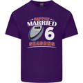 6 Year Wedding Anniversary 6th Rugby Mens Cotton T-Shirt Tee Top Purple