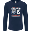 6 Year Wedding Anniversary 6th Rugby Mens Long Sleeve T-Shirt Navy Blue