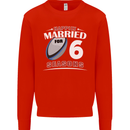 6 Year Wedding Anniversary 6th Rugby Mens Sweatshirt Jumper Bright Red