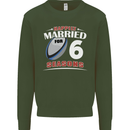 6 Year Wedding Anniversary 6th Rugby Mens Sweatshirt Jumper Forest Green