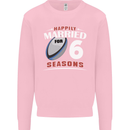 6 Year Wedding Anniversary 6th Rugby Mens Sweatshirt Jumper Light Pink
