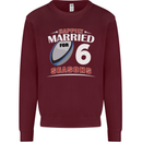 6 Year Wedding Anniversary 6th Rugby Mens Sweatshirt Jumper Maroon