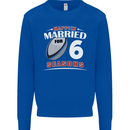 6 Year Wedding Anniversary 6th Rugby Mens Sweatshirt Jumper Royal Blue